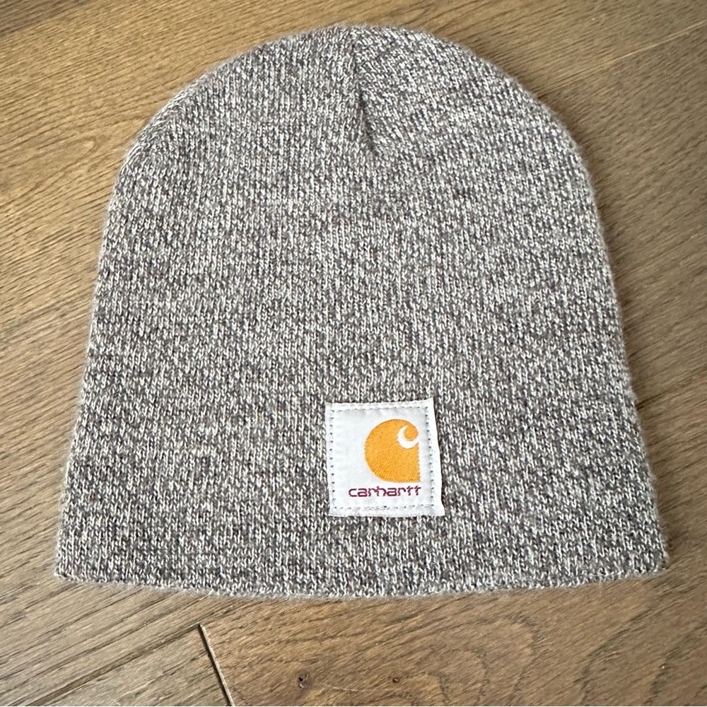 Carhartt Heather Gray Beanie with Logo Patch